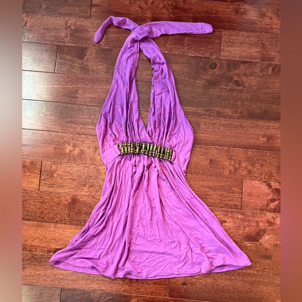 Y2K purple halter top